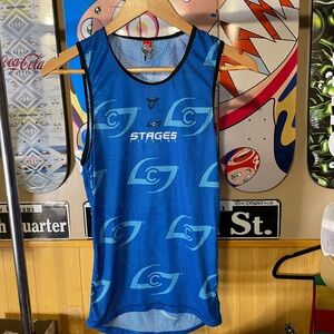 Blue Athletic Mesh Tank Top stages cycling Swiss Italian brand men’s small